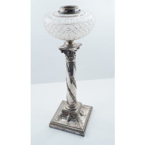 Victorian Adams Style Silver Plated Lamp Base