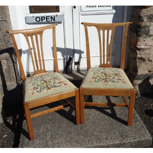Pair 18th Century Bleached Walnut Hand Chairs