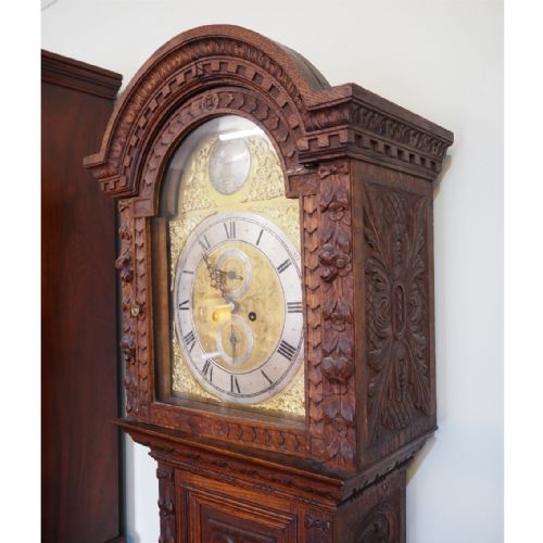 fig 1. SCOTTISH CARVED OAK GRANDFATHER CLOCK