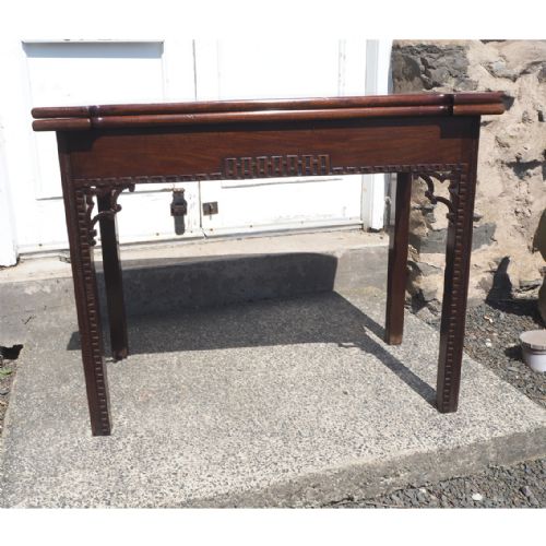 fig 1. CHIPPENDALE RED WALNUT SHAPED TEA TABLE