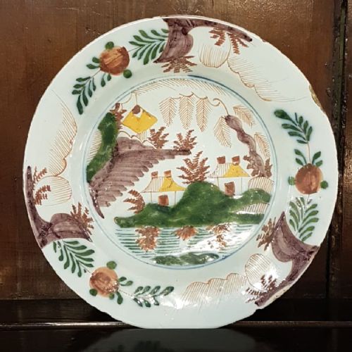 Large 18th Century English Delft Plate
