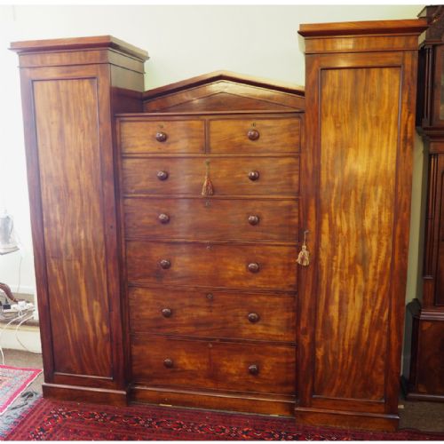 Georgian Mahogany Breakfront Wardrobe
