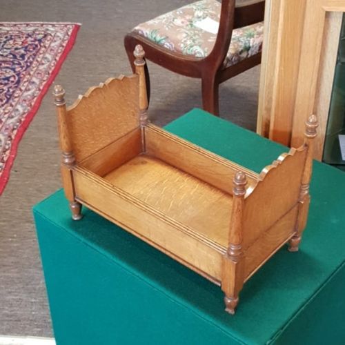 Good Edwardian Oak Miniature Bed