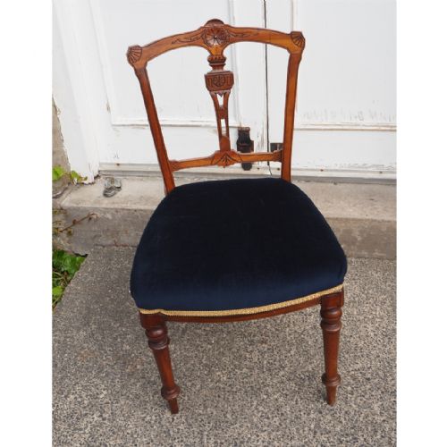 Pair of Edwardian Walnut Bedroom Chairs