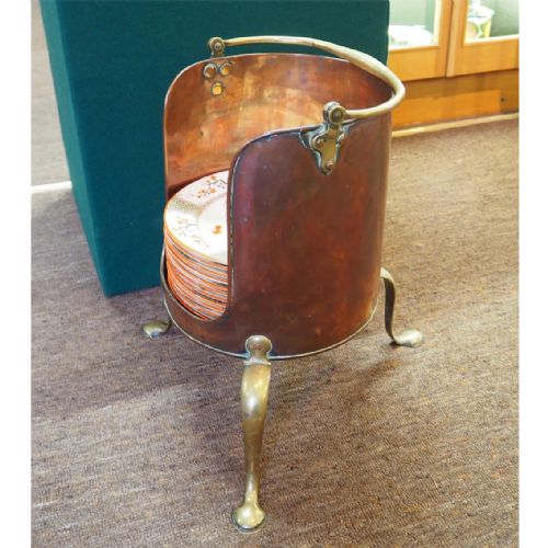 fig 1. RARE GEORGIAN COPPER & BRASS PLATE WARMER