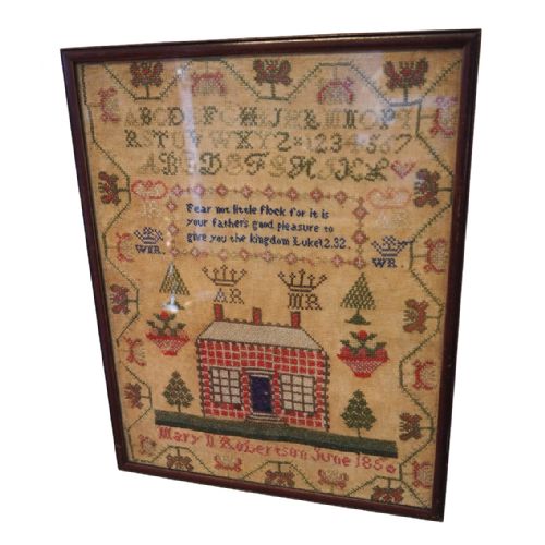 Early Victorian Sampler with Royal Motifs