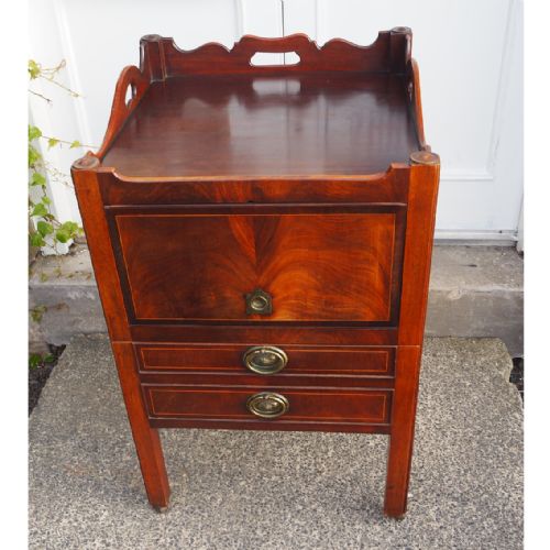 George III Inlaid Mahogany Night Table
