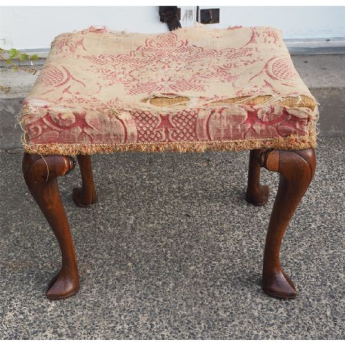 Super Queen Anne Style Walnut Stool