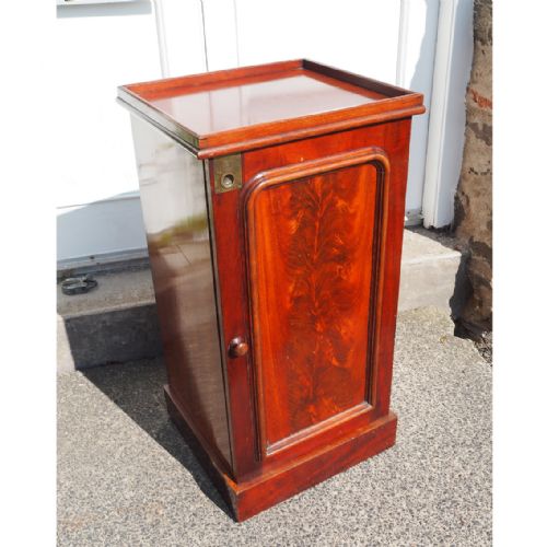 Victorian Flame Mahogany Bedside Cabinet