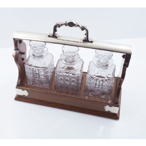 Good Victorian Oak 3 Decanter Tantalus