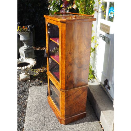 fig 1. FINE VICTORIAN BURR WALNUT CHINA CABINET