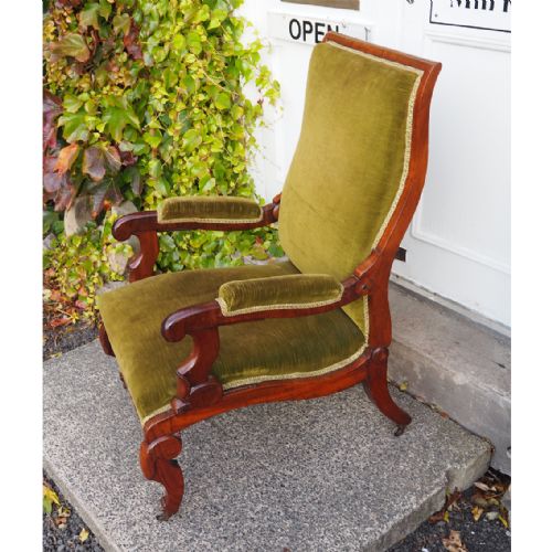 fig 1. ROBERT DAWS PATENT RECLINING LIBRARY CHAIR