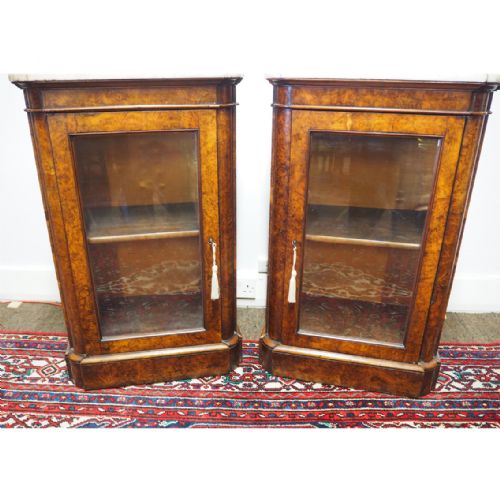 Good Pair of Victorian Burr Walnut Cabinets