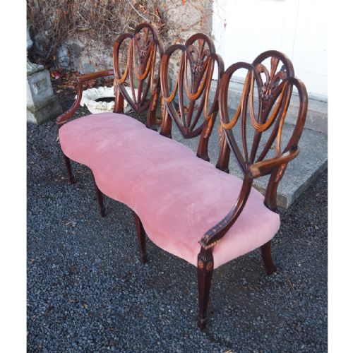 fig 1. 19th CENT. HEPPLEWHITE STYLE CHAIR BACK SETTEE