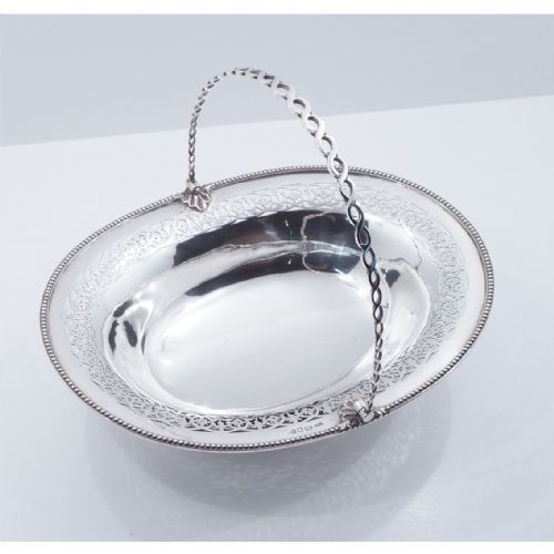 Super Large Size Silver Pierced Fruit Basket