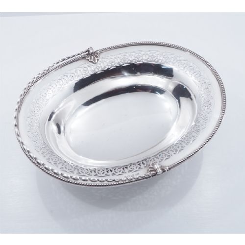 fig 1. SUPER LARGE SIZE SILVER PIERCED FRUIT BASKET