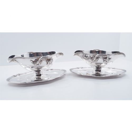 fig 1. WONDERFUL PAIR OF LARGE SILVER SAUCE TUREENS