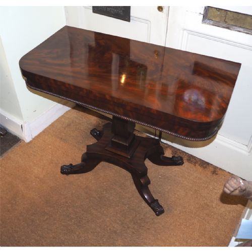 Irish Regency Flame Mahogany Tea Table