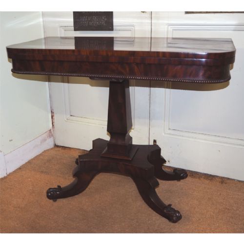 fig 1. IRISH REGENCY FLAME MAHOGANY TEA TABLE