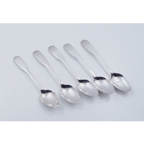 Set 5 Georgian Dundee Silver Teaspoons