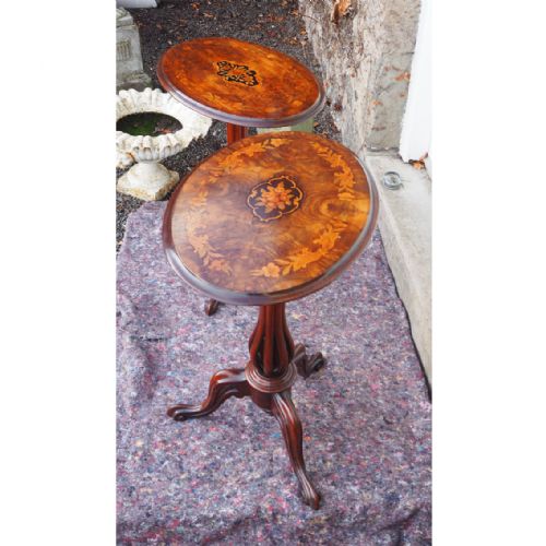fig 1. NEAR PAIR VICTORIAN WALNUT TRIPOD TABLES