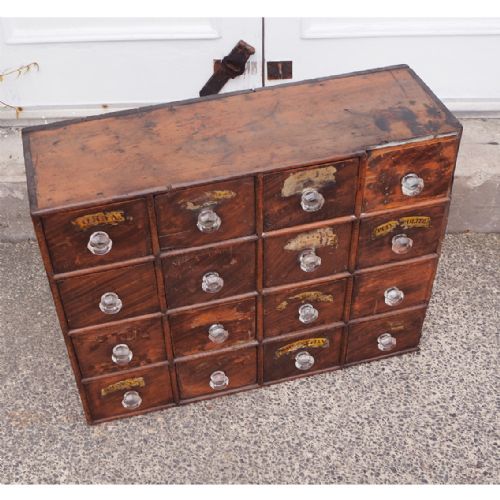 Small Victorian Bank of Chemists Drawers
