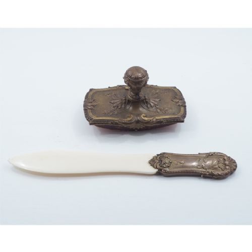 Furcy Rambaud. Superb Pair of Bronze Desk Items