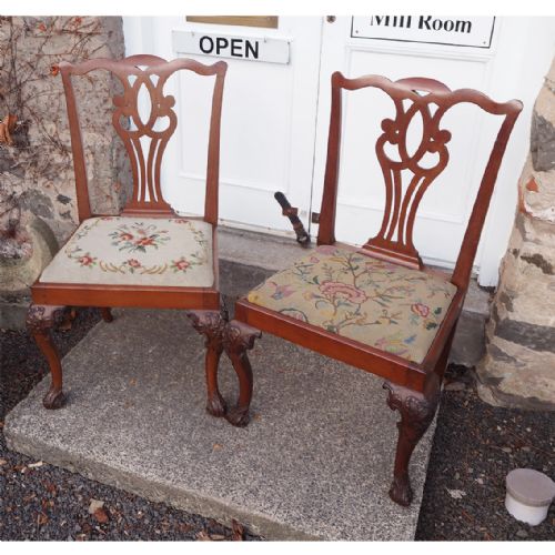 Pair 18th Century Chippendale Hand Chairs