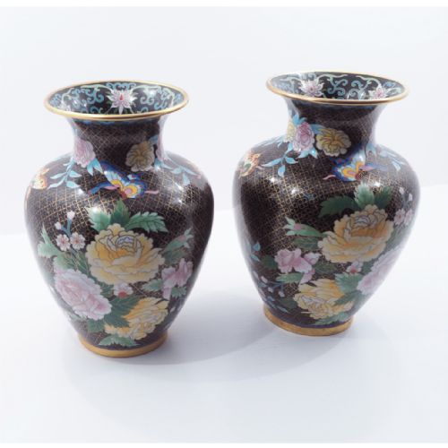 Fine Pair of Chinese Cloisonne Vases