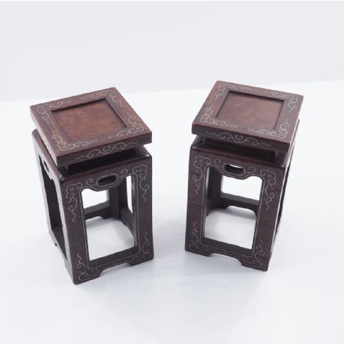 Unusual Pair of Miniature Chinese Stands