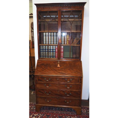 Small George III Mahogany Bureau Bookcase