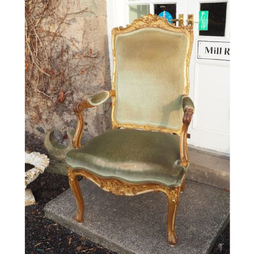 Huge French Giltwood Throne Chair. C. 1880