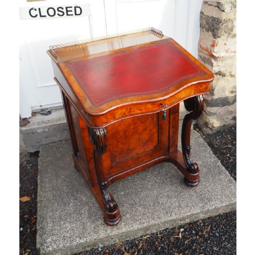 Early Victorian Burr Walnut Davenport