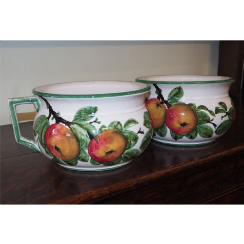 Rare Pair of Scottish Wemyss Chamber Pots