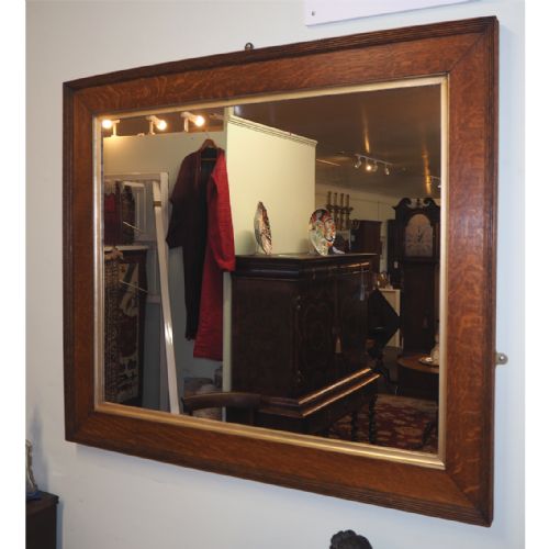 Large 19th Century Oak Framed Mirror