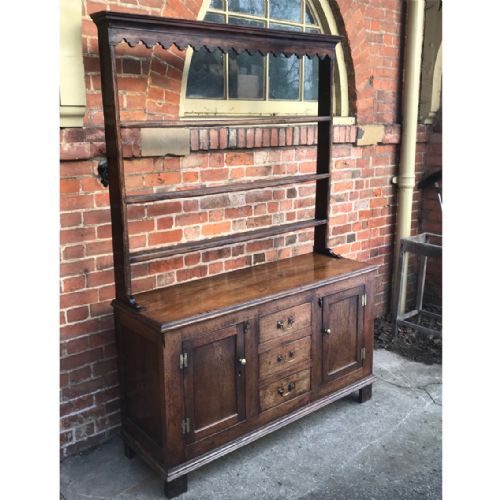 fig 1. SMALL SIZE GEORGIAN OAK DRESSER & RACK