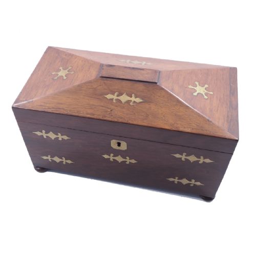 Regency Brass Inlaid Rosewood Box