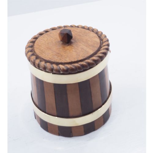Scottish Brass Bound Staved Barrel & Lid
