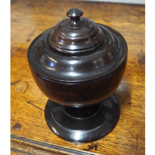 19th Century Turned Ebony Lidded Urn