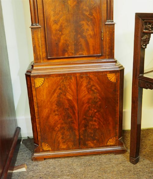 fig 1. FINE 18th CENTURY 8 DAY MAHOGANY LONGCASE CLOCK
