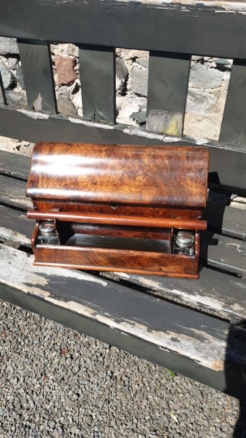 High Quality Victorian Burr Walnut Desk Writing Box