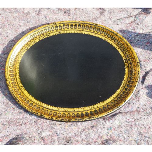 Regency Papier Mache & Gilt Oval Tray