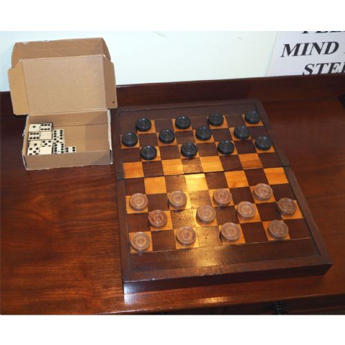 Georgian Mahogany Games Box with Games