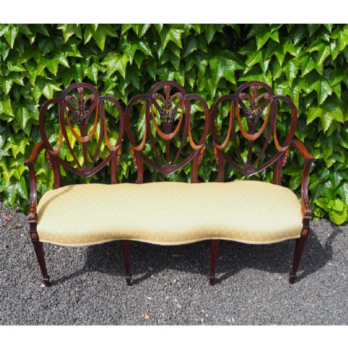 19th Cent. Hepplewhite Style Chair Back Settee