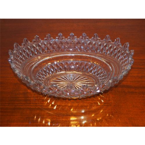 Superb Georgian Irish Oval Cut Glass Bowl