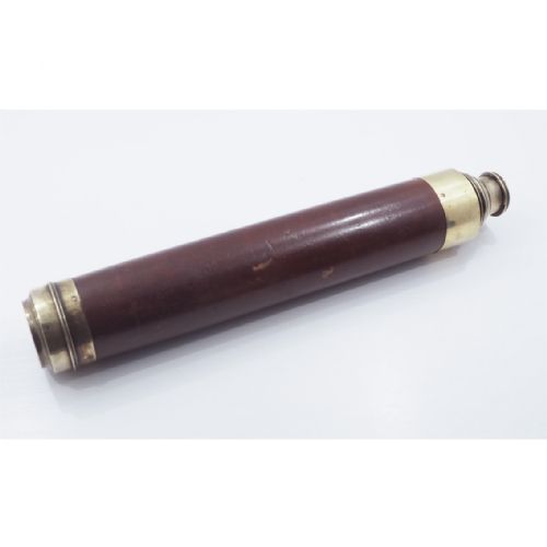 Mid 19th Century Leather Cased Brass Telescope