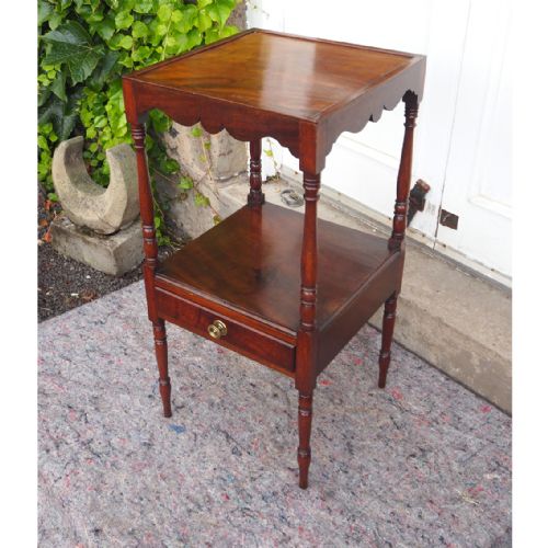 Georgian Mahogany Square Bedside Table