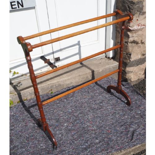 Antique Scottish Satin Birch Towel Rail