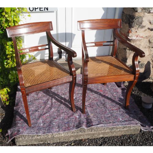 Rare Pair of Regency Chinese Arm Chairs