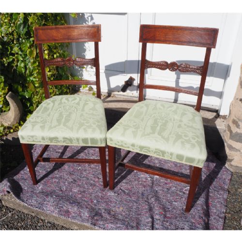 Good Pair Georgian Mahogany Dining Chairs